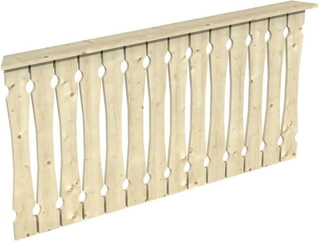 Skan Holz Brüstung Balkonschalung aus Fichte in Natur, B/H: 78,5 x 96 cm - Bild 1