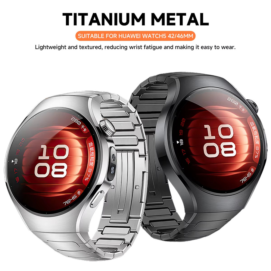 OAKCHARM Uhrenarmband Titan, Edelstahl, Huawei Watch 5 46 mm 42 mm, Unisex - Bild 3