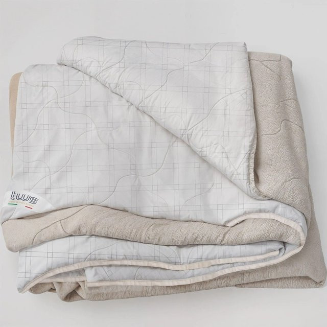 The White Stone Wendbarer Antistress-Sofaplaid aus Mikrofaser in Weiß und Beige B/B: 215 x 240 cm - Bild 1