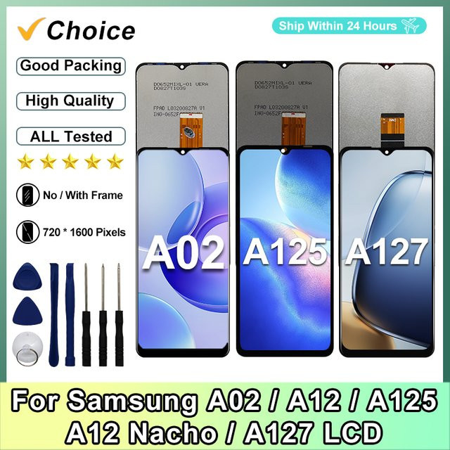 Samsung Galaxy A02 und A12 Ersatz Display mit 6,5 Zoll IPS LCD und Touchscreen Digitizer in Schwarz - Bild 1