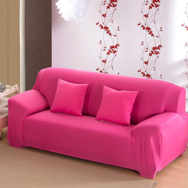 BC-Warm Home Rutschfester Sofabezug in Pink, Elastischer Vollbezug für Sofas, Breite: 145-185 cm - Bild 1