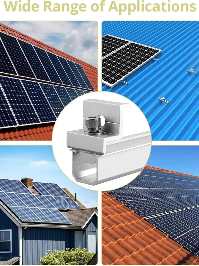 CP-SETUNO Solar-Modul-Halterung Set aus Aluminium für Trapezdach-Montage, PV-Schiene mit End- und Mittelklemmen, Farbe: Silber - Bild 6
