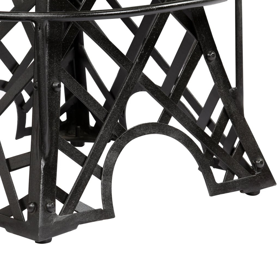 vidaXL Barhocker 2er Set aus Echtleder und Eisen im Industrie-Stil, Braun/Schwarz - Bild 2