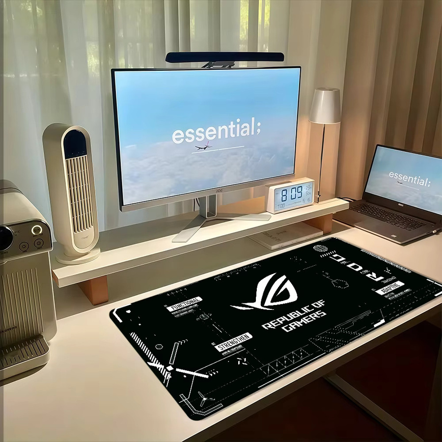 Asus Gaming-Mauspad mit Logo in Schwarz, großes rutschfestes Lockedge-Mauspad für Desktop-Computer und Tastaturen - Bild 6
