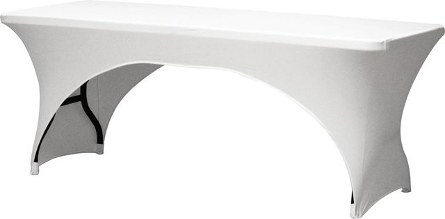Perel Stretch-Tischdecke bogenförmig in Weiß aus Polyester und Elasthan - Bild 1