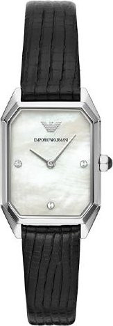 Emporio Armani Armbanduhr, Quarz, Leder, Diamant, Damen, Weiß - Bild 1