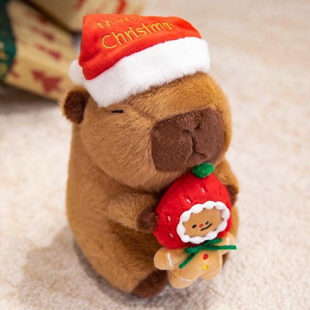 Binchi Fitness Capybara Plüschtier, Weihnachten, 1 Stück - Bild 1