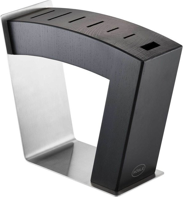 RÖSLE Messerblock MoveX aus Eschenholz in Schwarz, unbestückt, B/T/H: 11 x 27 x 22,6 cm - Bild 1