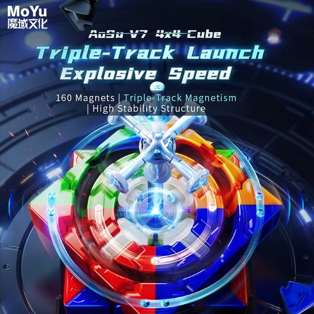 MOYU AOSU V7 4x4 Speed Cube, Stickerless, Puzzle - Bild 1