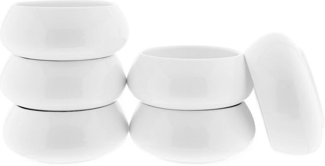 Almina 6er-Set Suppenschalen aus Porzellan in Weiß, Durchmesser: 14 cm, Höhe: 6,5 cm - Bild 1