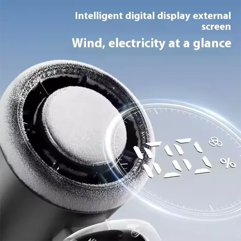 Lenovo Eiskühlender Handventilator mit 100 Geschwindigkeiten, Tragbarer USB Tischventilator mit Eiskompressor, Faltbar und Aufhängbar, Beige - Bild 4