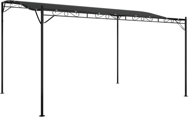 vidaXL Markise Anthrazit mit gebogenem Gestell aus Stahl und Polyester Stoff B x H: 4 x 3 m - Bild 1