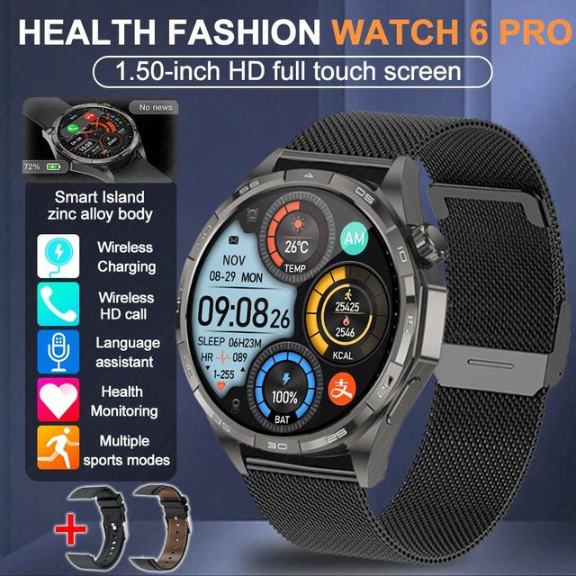 ZODVBOZ Smartwatch, Herren, Schwarz, Silikon, GPS - Bild 1