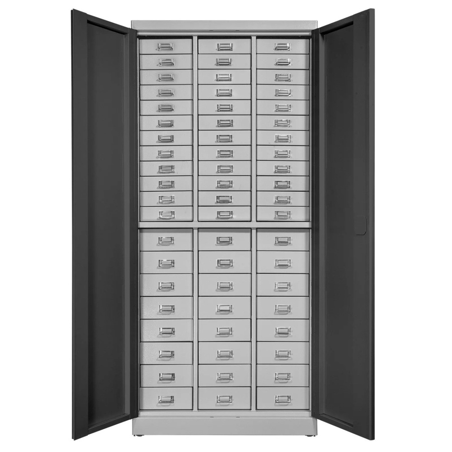 PROREGAL Schubladenschrank Chinchilla mit 60 Schubladen aus Metall in Lichtgrau und Anthrazitgrau, H x B x T: 179 x 80 x 41 cm - Bild 2