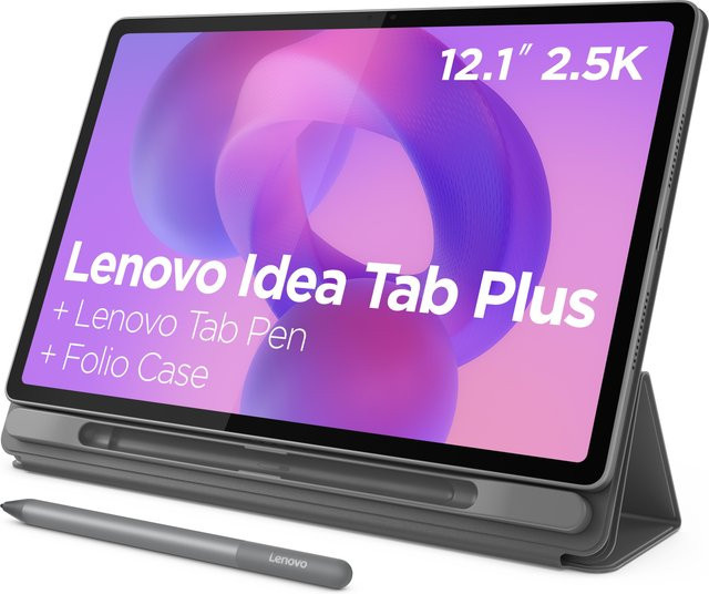 Lenovo Idea Tab Plus Tablet mit Stift und Folio Case, Grau, 12,1 Zoll WQXGA IPS Display, 8 GB RAM, 256 GB Speicher, Android, MediaTek - Bild 1