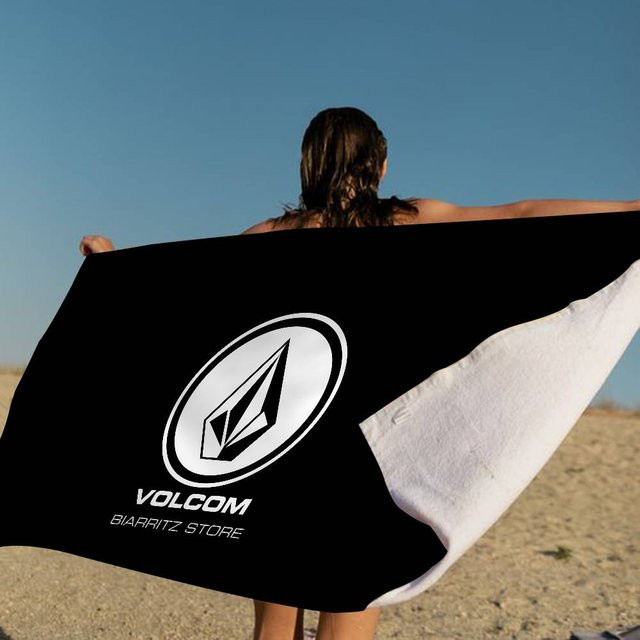Volcom Logo Mikrofaser Strandtuch schnelltrocknend und super saugfähig, B: 80 cm, H: 160 cm - Bild 1
