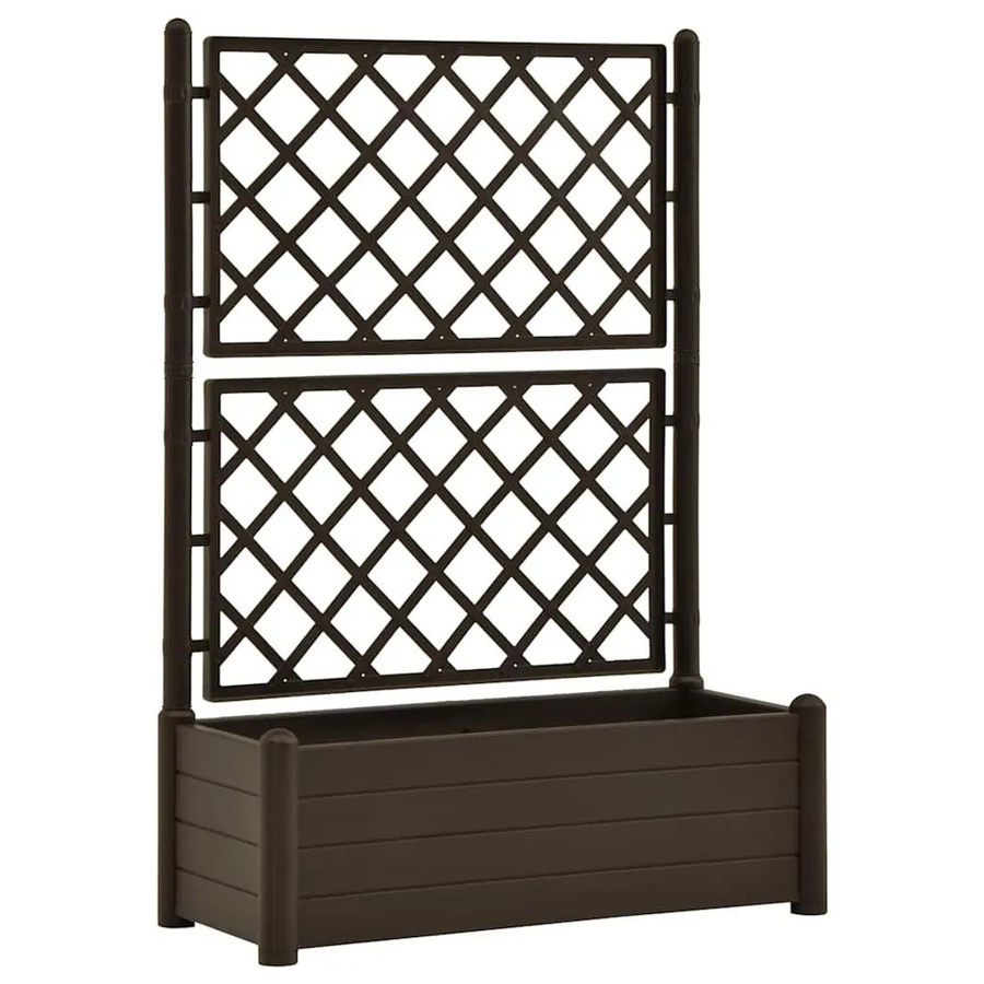 Furnicato Pflanzkübel mit Spalier aus Polypropylen in Mokka Braun, B/T/H: 100 x 43 x 142 cm - Bild 2