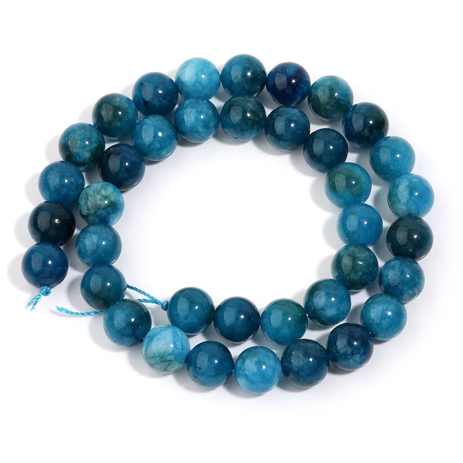 lingsai Apatit Perlen, Blau, Unisex - Bild 4