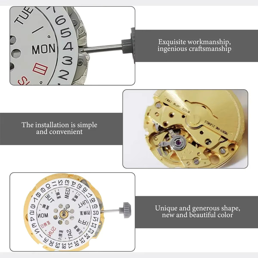 Miyota Automatikwerk, GMT, Datum, Messing - Bild 2