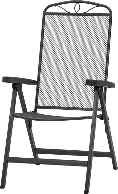 Siena Garden Elda Klappsesessel aus Stahl mit Textilene in Matt-Anthrazit, H 103 x B 65 x T 60 cm - Bild 1