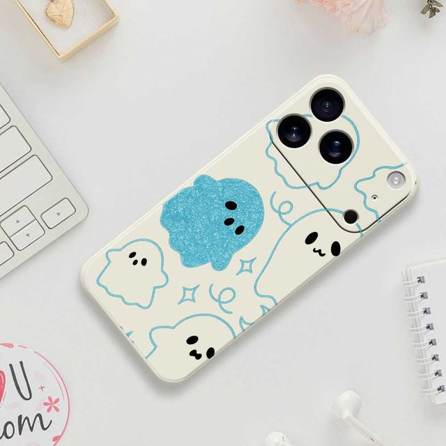 Silikon Soft Cover Handyhülle mit Geistermuster für iPhone 11 bis iPhone 17 Pro Max und weitere Modelle - Bild 1
