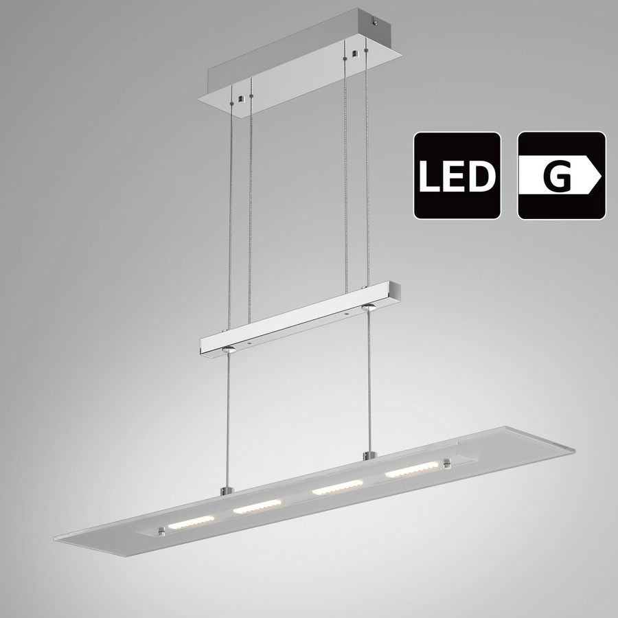 MONZANA LED Pendelleuchte Sammvaer in Silber mit Glas und höhenverstellbarer Aufhängung, Warmweiß - Bild 2
