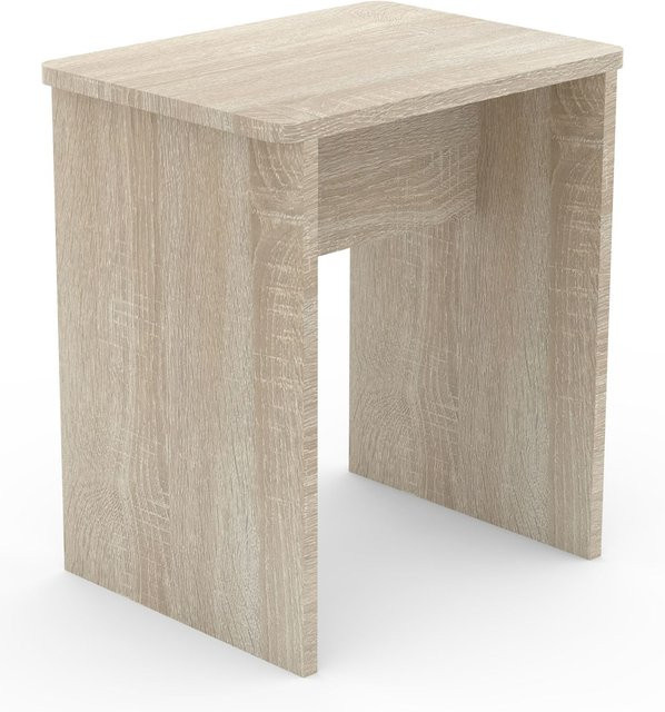 VCM Sitzhocker Esal Würfel aus Holz in Beige und Eiche, B/T/H: 40 x 30 x 45 cm - Bild 1