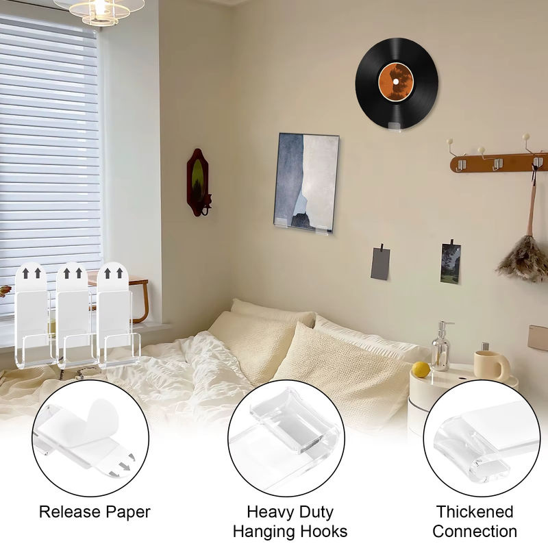 Willstar 18er Set Acryl Platten Halter Transparent Selbstklebend Wandmontiert für Vinyl und Album Display - Bild 2