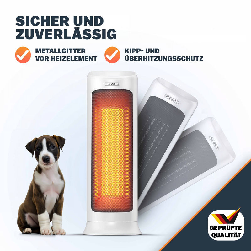 Monzana Keramik-Heizlüfter MZKH2200 Weiß, 2000W - Bild 4