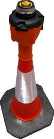 RS-GUIDESYSTEMS Leitkegelaufsatz Allroundline ALCT-O in Orange mit rot-weiß gestreiftem Gurtband, Gurtauszugslänge: 9 m, H 25,0 cm x B 12,5 cm - Bild 1