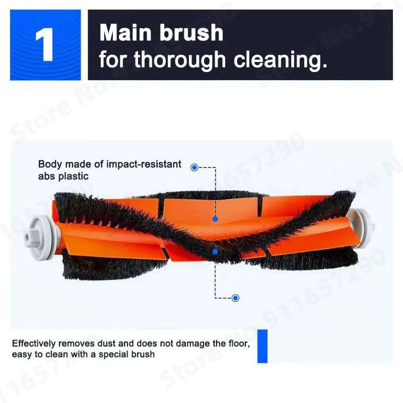 Xiaomi Mi Robot Vacuum-Mop 2 Pro/Lite Zubehör-Set mit Hepa-Filter, Wischmopp, Hauptbürste und Seitenbürste in Weiß - Bild 2
