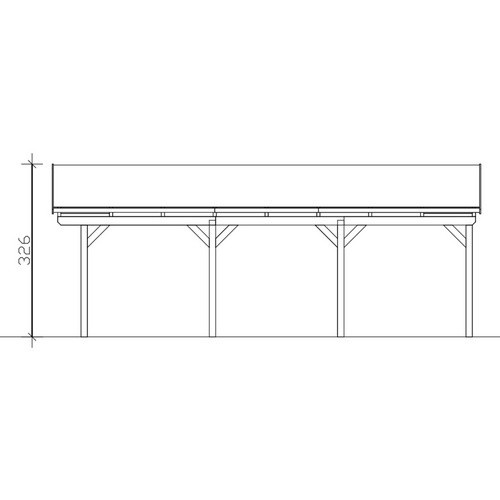 Skan Holz Carport Fichtelberg aus Fichte Leimholz in Weiß mit spitzer Dachform und Dachschindeln B/T: 423 x 808 cm, Höhe: 326 cm - Bild 3