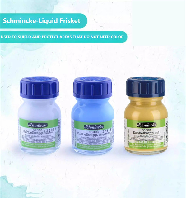 Schmincke Maskierflüssigkeit in Blau mit Dosierstift für Aquarellmalerei - Bild 1