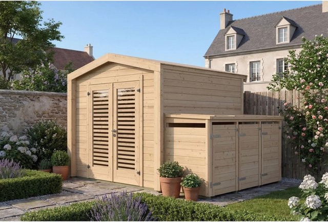 Weka Holz-Gartenhaus Killarney mit Satteldach in Braun, B: 351 cm, T: 263 cm, H: 241 cm - Bild 1