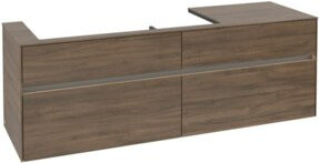 Villeroy & Boch Waschtischunterschrank Collaro in Braun mit integrierter LED-Beleuchtung und Innenschubladen, Wandmontage, B: 160 cm, T: 54,8 cm, H: 50 cm - Bild 1