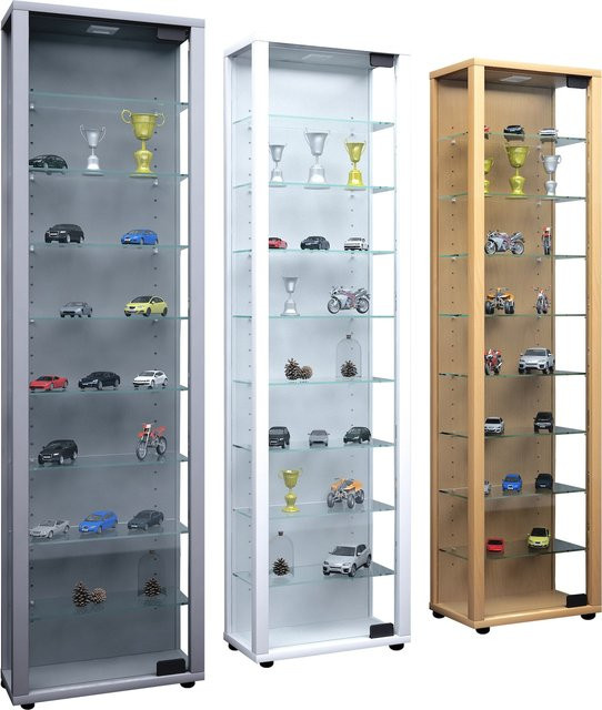 VCM Glasvitrine Edana Maxi als Standvitrine mit ESG-Sicherheitsglas und Einlegeböden, H x B x T: 115 x 33 x 18 cm - Bild 1