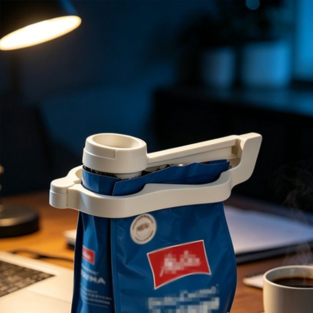 Weißer Lebensmittel-Verschlussclip aus Kunststoff für Kaffeetüten und Verpackungsbeutel - Bild 1