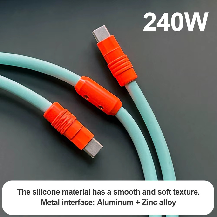 VBNM USB-C auf Typ-C Schnellladekabel 240W Datenkabel in Purple für iPhone, MacBook, iPad und Samsung - Bild 3