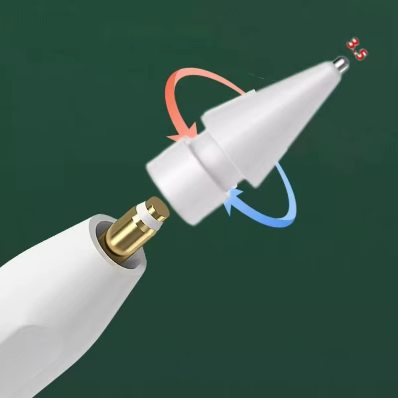 Basix Ersatzspitzen für Apple Pencil 1. und 2. Generation in Weiß mit Geräuschreduzierung für iPad Tablet-Stifte - Bild 2