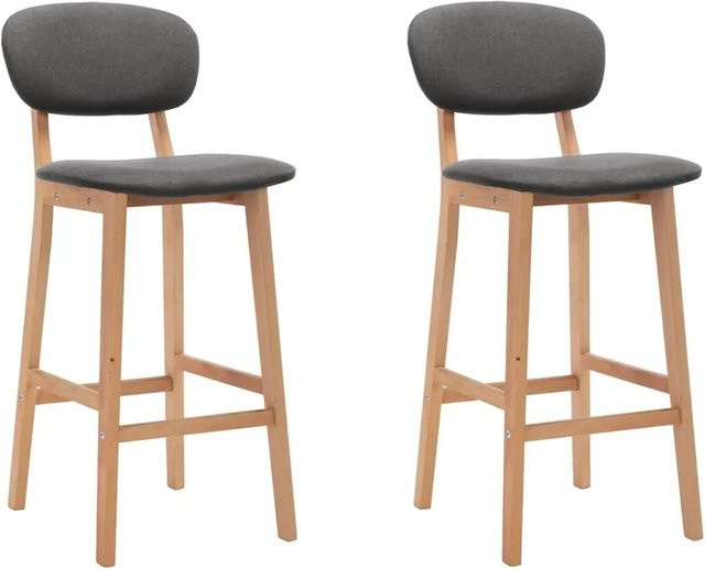 vidaXL Barhocker 2er Set Dunkelgrau aus Stoff und Buchenholz im modernen Stil B/T/H: 45 x 47 x 110 cm - Bild 1