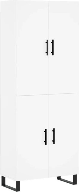 vidaXL Highboard Weiß aus Holzwerkstoff und Metall, B/T/H: 69,5 x 34,0 x 180,0 cm - Bild 1