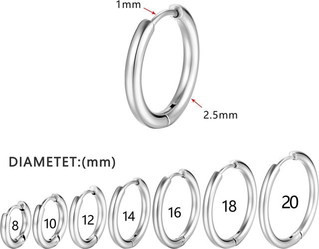 TuiYing Creolen Edelstahl, Gold, 20mm, Unisex - Bild 1