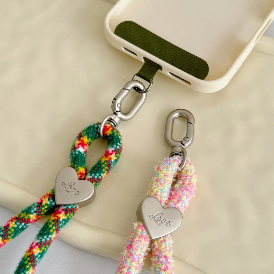 ZHANZHI Handy-Lanyard aus Plüsch in Multicolour, drehbares kurzes Handgelenk-Lanyard als universeller Anti-Verlust-Schutz - Bild 1