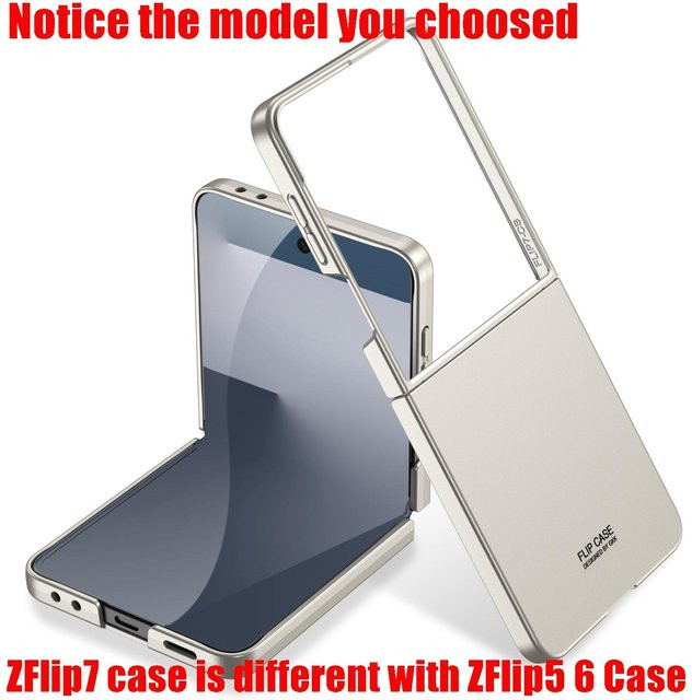 Stoßfeste ultra-dünne PC-Hülle für Samsung Galaxy Z Flip 6, Z Flip 7 und Z Flip 8 in Silver Matt - Bild 1