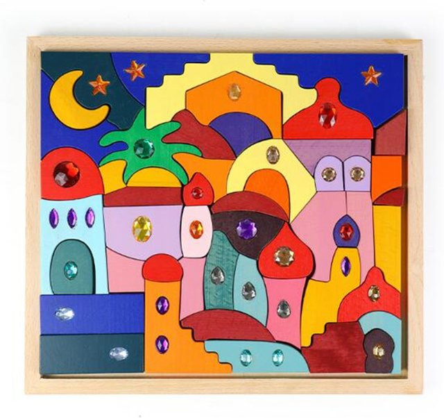 slools Montessori Regenbogen Stacker, Holz Spielzeug, Bunt / Mehrfarbig - Bild 1