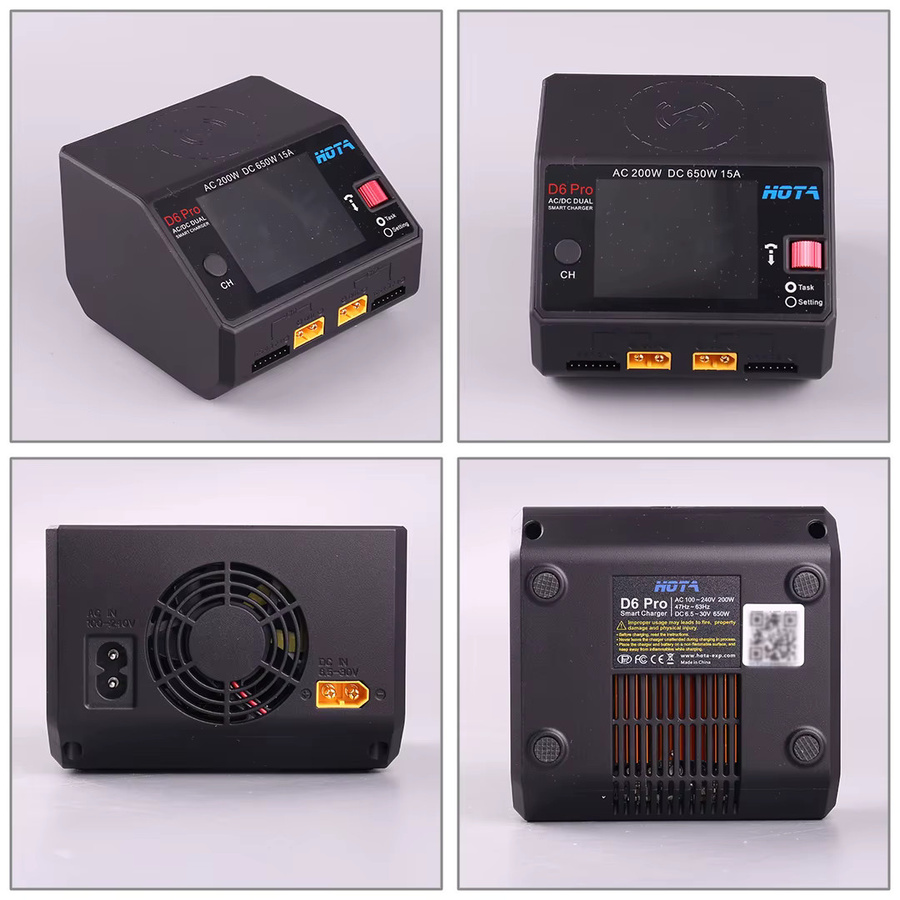 HOTA D6 Pro AC 200W DC 2x325W /15A Smart-Batterieladegerät und -Entladegerät für LiPo-Akkus in Grau - Bild 3