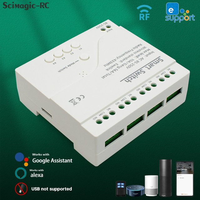 EWELINK WiFi Smart Switch Relais für die Heimautomation mit Trockenkontakt in Weiß - Bild 1