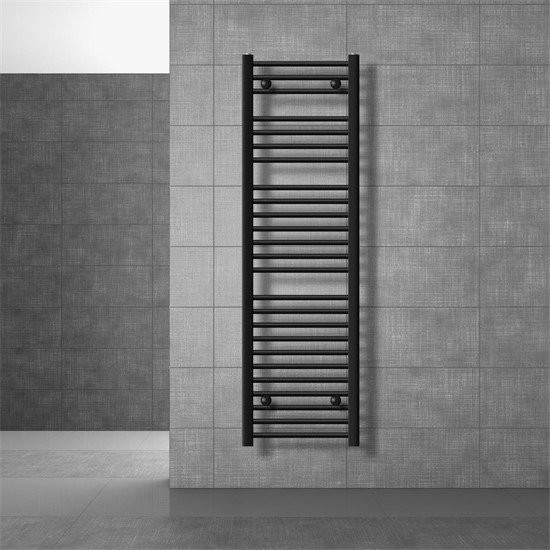 LuxeBath Design Badheizkörper Sahara Elektrisch mit Heizstab 900W, Schwarz matt, B: 40 cm, H: 150 cm - Bild 1