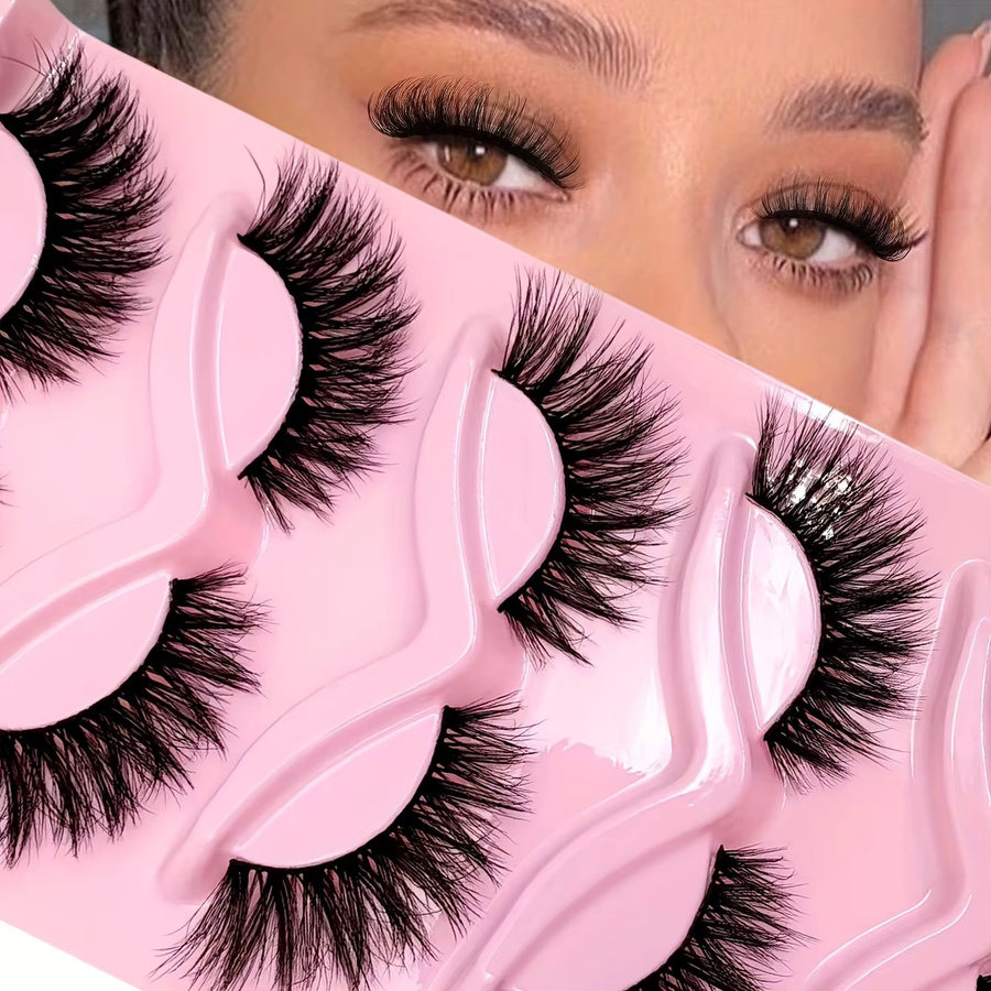 3D Falsche Wimpern Katzenaugen-Look, Black, 5 Paar, Unisex - Bild 3