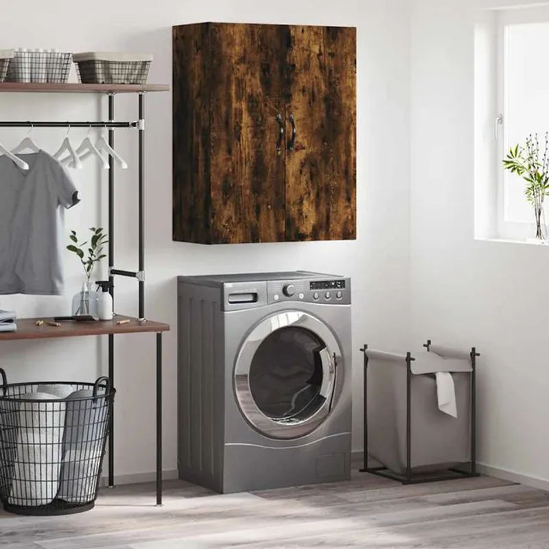 Vidaxl Hängeschrank in Geräuchertem Eichen-Design mit Drehtüren, Braun, B/T/H: 69,5 x 34 x 90 cm - Bild 1